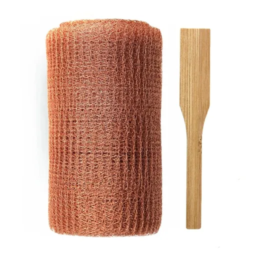 Copper Mesh Rodent Control Kit, 5 in x 20 ft with Packing Tool, Rodent Mesh Barrier Copper Mesh for Mice Rat Rodent, Bat & Snail, DIY Blocker Weep Hole Filler & Wool Mouse Trap