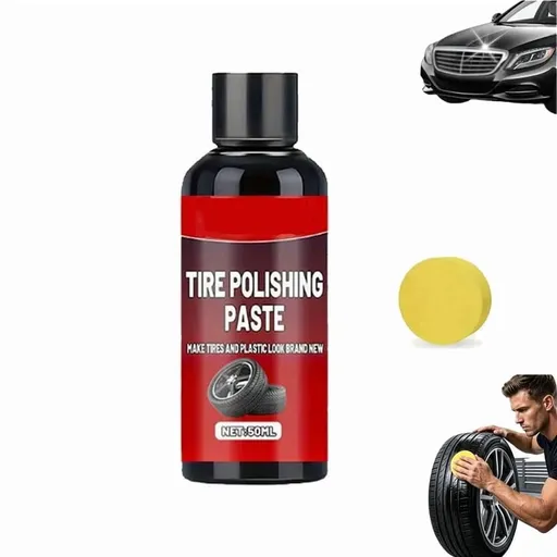 Car Wax Paste Instant Black Tire Polishing Paste 50ml Waterproof Shine Trim Restorer