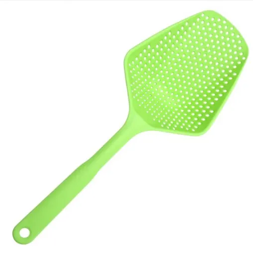 Scoop Colander, Skimmer Spoon with Long Handle, Drain Shovel Strainers, Water Leaking Shovels Ice Shovel Colanders (Green)