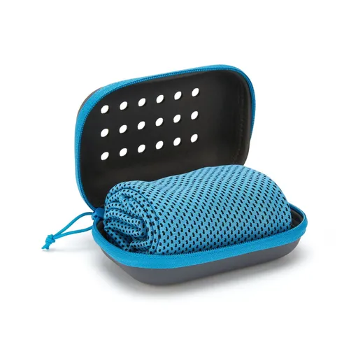 2-PCS Sky blue Instant Cooling Towel with EVA Case 30x90cm Breathable Ice Silk Sports Towel Quick Dry for Gym Yoga and Outdoor Workouts