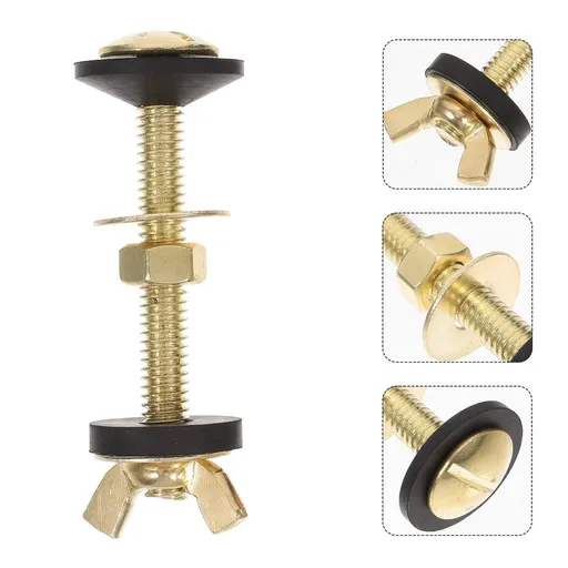 Masteelf 2-Pack Heavy Duty Universal Toilet Bowl Bolt Kit Replacement Set for Secure and Bathroom Fixture Installation