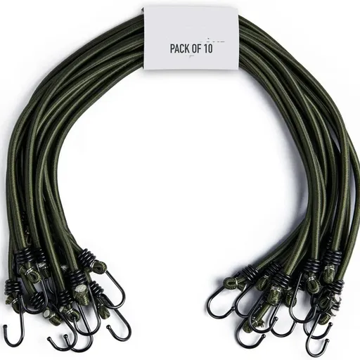 45cm- Heavy Duty Bungee Cords with Hooks10 Pack Multi-Purpose Elastic Bungee Straps for Luggage, Roof Racks, Camping - Weatherproof & UV Resistant