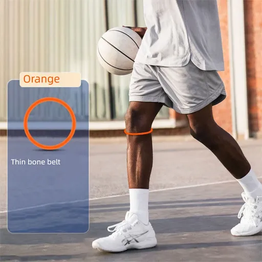 5 Pairs Orange Patellar Tendon Silicone Stabilizer Knee Straps for Running and Basketball, Breathable Elastic Support Bands for Local Active Individuals