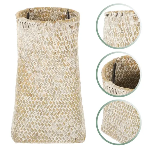 Handmade Ivory Woven Vase for Home and Office Art Decoration