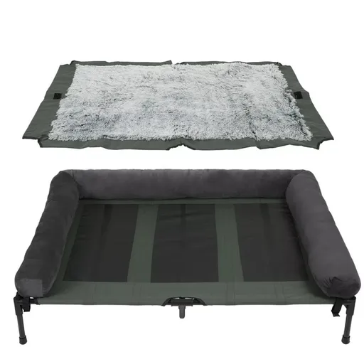 P&P Brown Pet Cot with Bolster Support and Breathable Mesh Design for Dogs to Lounge