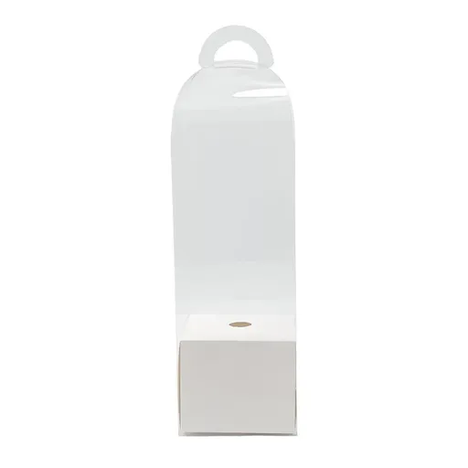 10pcs Bouquet Packaging Transparent PVC Flower Box Portable Floral Gift Boxes - White