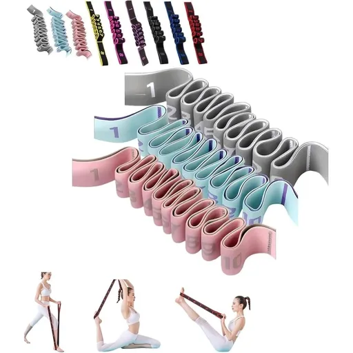 Fitness Resistance Band, 35.4In Loop Resistance Bands with Adjustable Multi-Loop Design, Elastic Stretch Band for Leg & Hamstring, Pilates, Dance & Home Exercise.