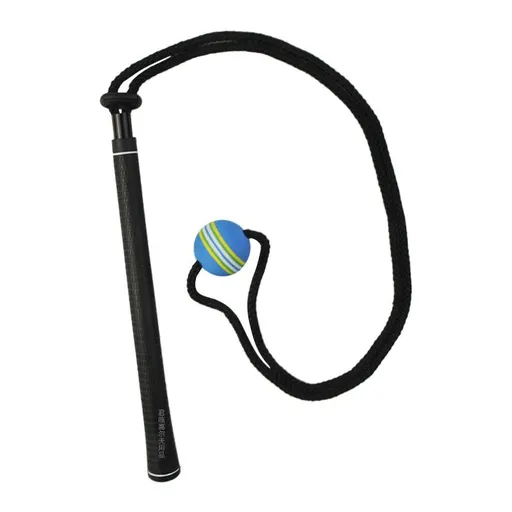 Golf Swing Training Rope with Soft Ball Head Elastic Resistance Cord Swing Practice Trainer Posture Training Aid for Golfers - Black / Blue