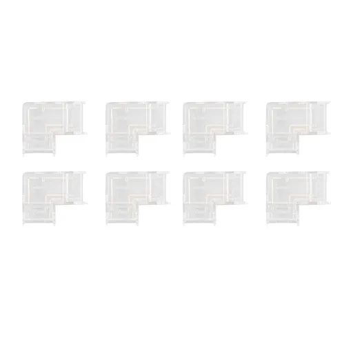 8pcs LED Strip Light Connector Professional Transparent 3Pin L Shaped COB Connector for COB LED Strip Light