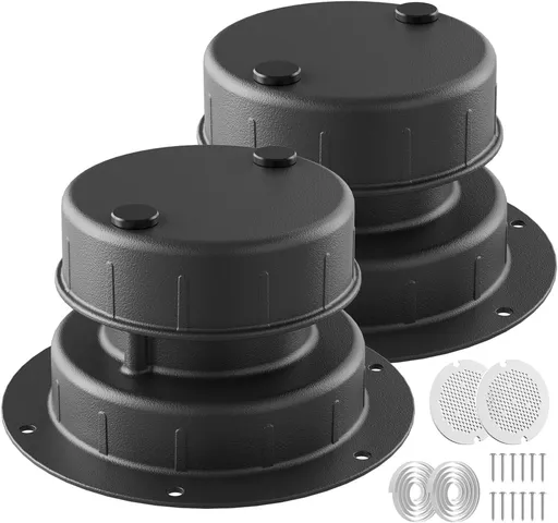 RV Plumbing Vent Cap - Aluminum Trailer Roof Pipe Vent Cover - Weatherproof Durable Replacement for RV Camper Motorhome - White 2-Pack