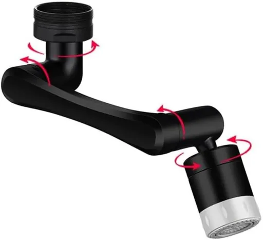 1440° Rotating Faucet - Faucet - Faucet Fitting - Faucet Head - Stainless Steel - Aerator - Rotating - Extension - Water Saving - Kitchen Faucet - Bathroom Faucet - Swivel - Dishwasher - Black