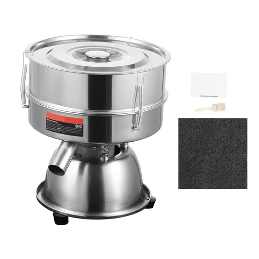 Automatic Electric Vibrating Sieve, Stainless Steel Sifter Shaker Machine with 30+50 Mesh, 45W Automatic Powder Sifter Machine Countertop, Electric Sieve Shaker for Flour Powers, Mungbean, Rice