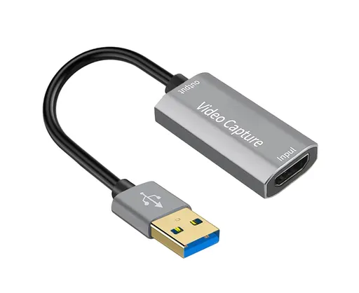 HDMI-compatible to USB Video Capture Card Game Camera Recorder Live Streaming Webcasting - Grey