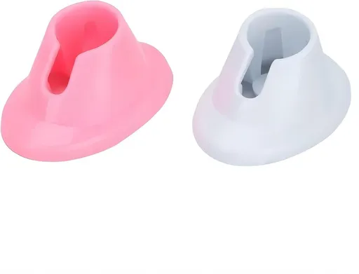 2pcs Pink & White Soft Rubber Nail Polish Bottle Holder - Anti-Spill Nail Art Organizer & Display - Salon Professional Manicure Tools