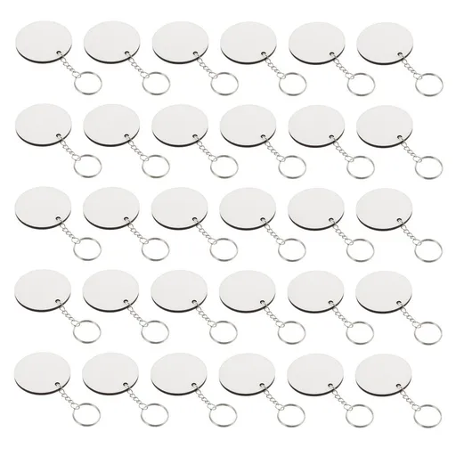 1Set Heat Transfer Keychain Blanks Bulk White Durable Sublimation DIY Pendants