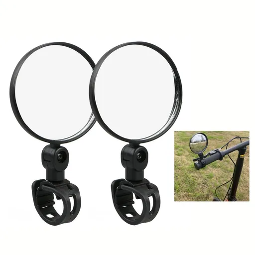 2pcs Bicycle Rearview Mirrors,HD Rear View Wide Angle Convex Mirror,360˚Rotatable Bicycle Mirrors,Universal Silicone Rearview