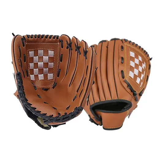 1X Baseball Glove Softball Training Mitt Left Hand Gloves for Adult Brown - L