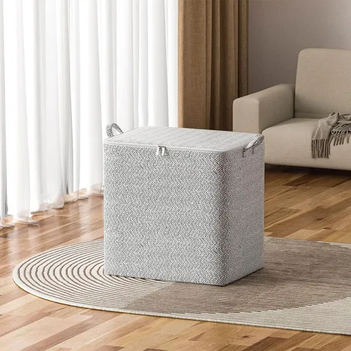 Extra Large Blanket Storage Containers, 220L Breathable Clothes Bedding Pillow Sheet Storage Bags with Zipper,Non-woven Moving Quilt Large Capacity Storage Bins