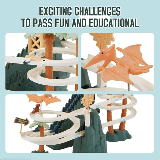 Dinosaur Electric Race Track Set - Double Loop Track, Learning & Educational Toy for Kids Ages 3-7, for Boys & Girls