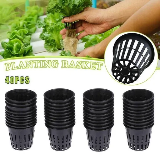 40pcs Hydroponics Plant Grow Net Cup Mesh Pot Basket Mesh Aeroponic Aquaponic AU