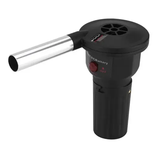 Portable Electric BBQ Fan, Battery-Powered Fire Starter with PP Body and Aluminium Tube for Outdoor Grills, Black