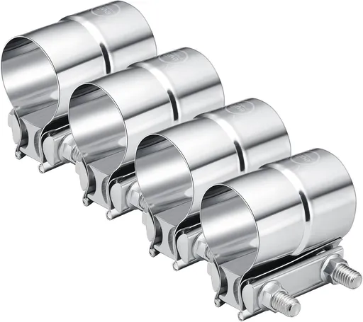 3.0'' Exhaust Clamp, Lap Joint Band Clamp Stainless Steel for Pipes, Mufflers, Catalytic Converters (4Pcs, 3.0 inch)