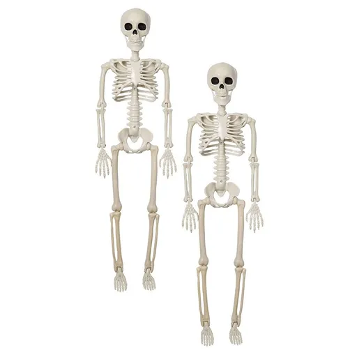 2PCS Skeleton Decorations 35.4 Inch Plastic Posable Spooky Full Body Skeleton Haunted House Prop for Outdoor Indoor Party Yard Garden Lawn Decor