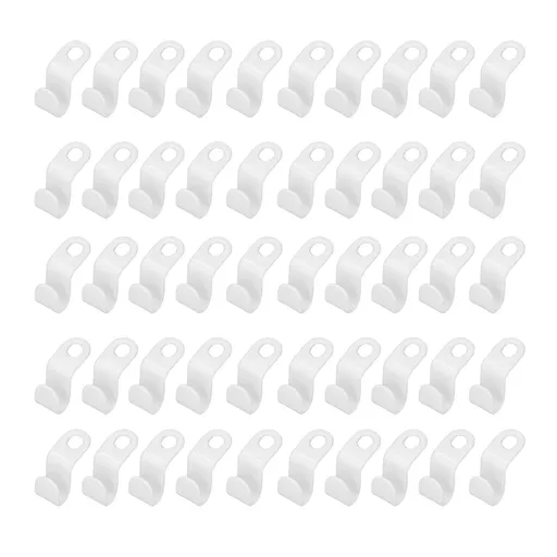 50Pcs Clothes Hanger Hook Strong Odorless Light Weight White Thickened Hanger Connection Hook