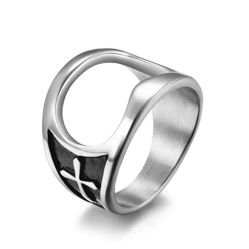 2PCS，Cross Ring Multi functional Ring Stainless Steel Punk Ring Men's Bottle Opener Ring, Bottle Opener Ring Ring