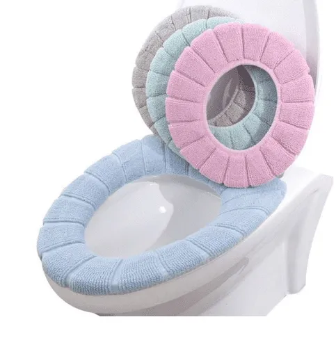 Toilet Seat Cushion - 4-Pack - Elastic Washable Fabric - Soft - Thickened and Warm - Toilet Seat Cover - Soft Toilet Seat - Toilet Seat Cover - Toilet Seat Cover - Reusable - Washable