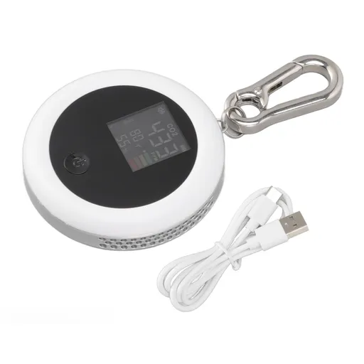Infrared Mini CO2 Detector 3 in 1 Portable LCD Temperature Humidity Air Analyzer for Home Indoor Travel White
