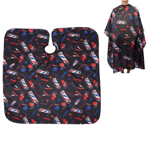 Hairdressing Apron Hair Cutting Cape, Fashionable Barber Shop Hairdressing Cape Hair Cutting Apron Hair Beauty 160x140cm (black)