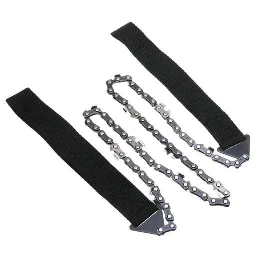 Pocket Chainsaw Folding Hand Saw Chain Hand Saw with Orange Straps Camping saw for Wood cutting Hiking Survival Bracelet