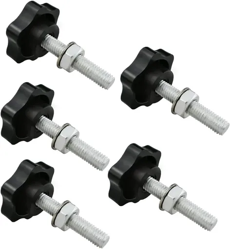 Star Hand Knob Clamping Screw, Threaded Replacement Tightening Handle for Machine Tools, Fixtures, Furniture and Umbrella Bases