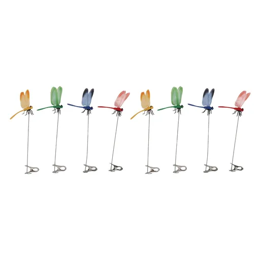 8PCS Fake Dragonfly Clip Waterproof Outdoor 3D Dragonfly Garden Decorative Clips Home Patio Ornaments Crafts