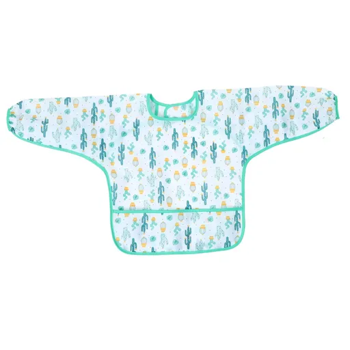 Cactus Bibs Reusable Shirt Bib for Long Sleeve Bib for Reusable Long Sleeve Bib for Polyester Waterproof Sleeved Bib