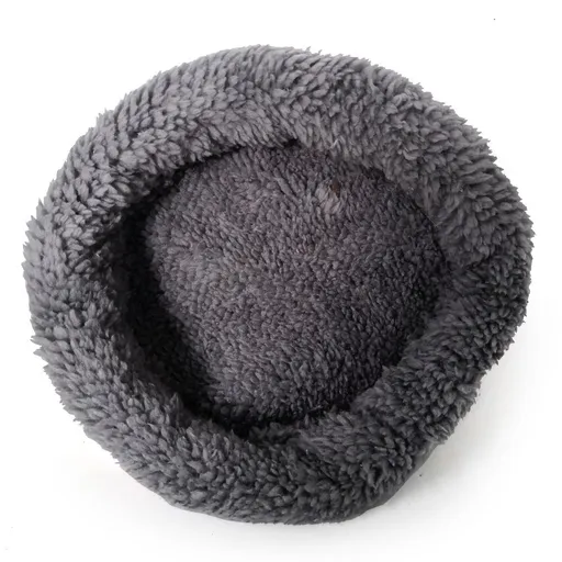 Warm Guinea Pig Bed, Outer Inner Diameter Hamster Beds with Plush, Machine Washable Small Pet Hideout, Cozy Carrier Cage Accessories for Small Dwarf Rabbits Hedgehog Squirrel Ferret（grey）