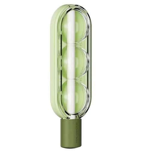 Ice Mold with Straw: 2-in-1 Popsicle & Sphere Ice Cube Maker—Green
