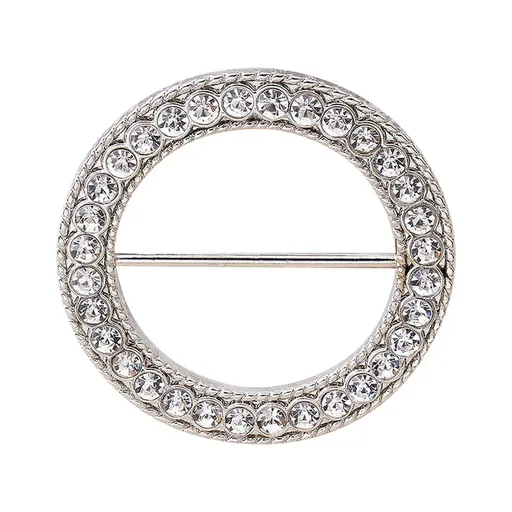 Fashion Alloy Pearl Rhinestone T-Shirt Clip Scarf Buckle Classic Round Design for Scarves and Clothes Accessories for Everyday Wear