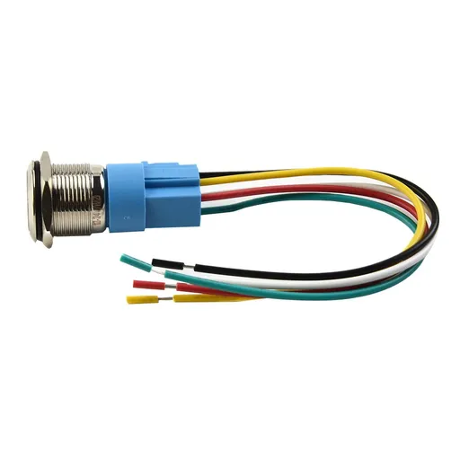 19Mm Latching Push Button Switch 12V Dc On Off Stainless Steel Led Self-Locking Green White