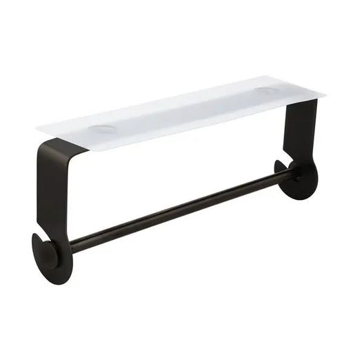 Under Cabinet Paper Towel Holder Wall Mount for Home Kitchen,Stainless Steel for Large Rolls-Black Frees up Counter Space
