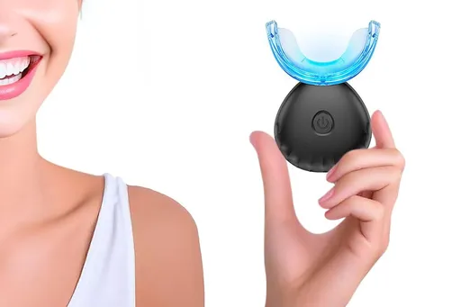 Portable Teeth Whitening Kit with Blue Light Technology - Black
