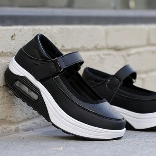 Women's Lightweight Shockproof Running Shoes, 1 Pair Black Sneakers for Fitness, Outdoor Sports and Daily Wear
