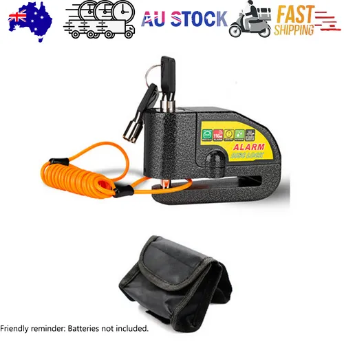 Black Motorcycle Alarm Disc Lock Motor Bike Brake Security Electric Bicycle Lock AU