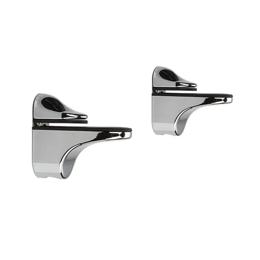 Adjustable Wood/Glass Shelf Bracket Wall Mount, Polished Chromebeautiful and durable,Solid zinc alloy construction 2 Pack