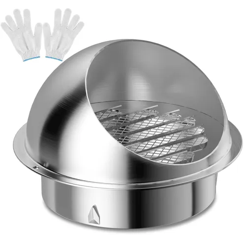 Dryer Vent 4 Inch Exhaust Vent, Wall Vent 4 Inch Outlet Stainless Steel Soffit Vents Round Vent Cover for HVAC System.