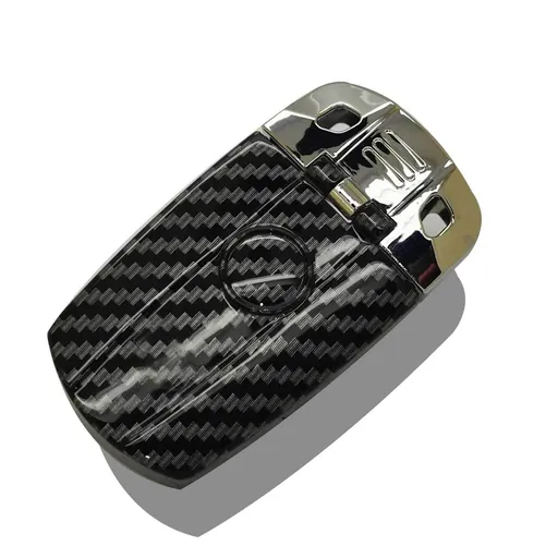 Car Jazz BMW Key Case ABS Shell Carbon fiber grain shell distribution silver plated head cover