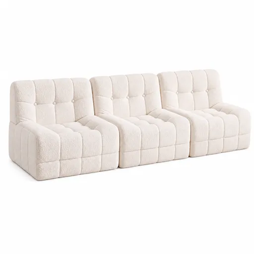 Artiss Set of 3 Sofa Modular Boneless Couches No Assembly White