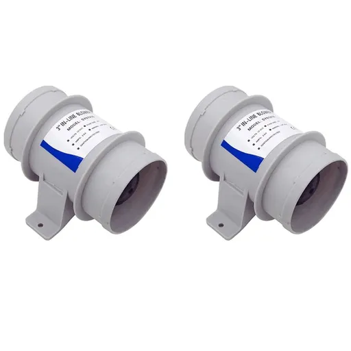 2pcs 3 Inch in-Line Blowers Boat Bilge Blower Cool Fan Marine Cabin Ventilation 12V,RV and Marine Accessories