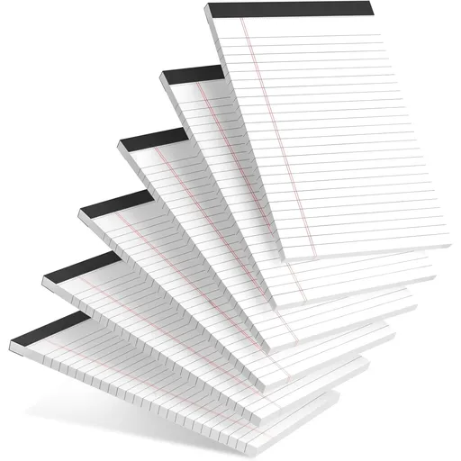 Notebooks - Notebooks - 5×8 inch - Notepads - 6-pack - for work, study, daily notes, checklists, lined writing pads, memos, office, home, school - 30 sheets/pack